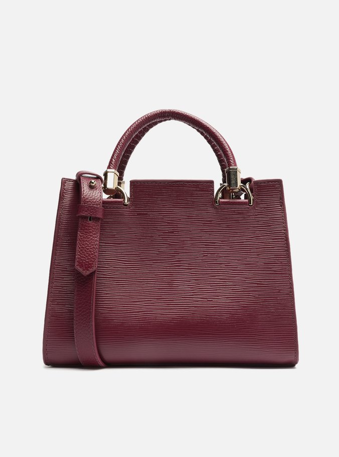 Bolsa Tote Vinho Couro Abraccio Média