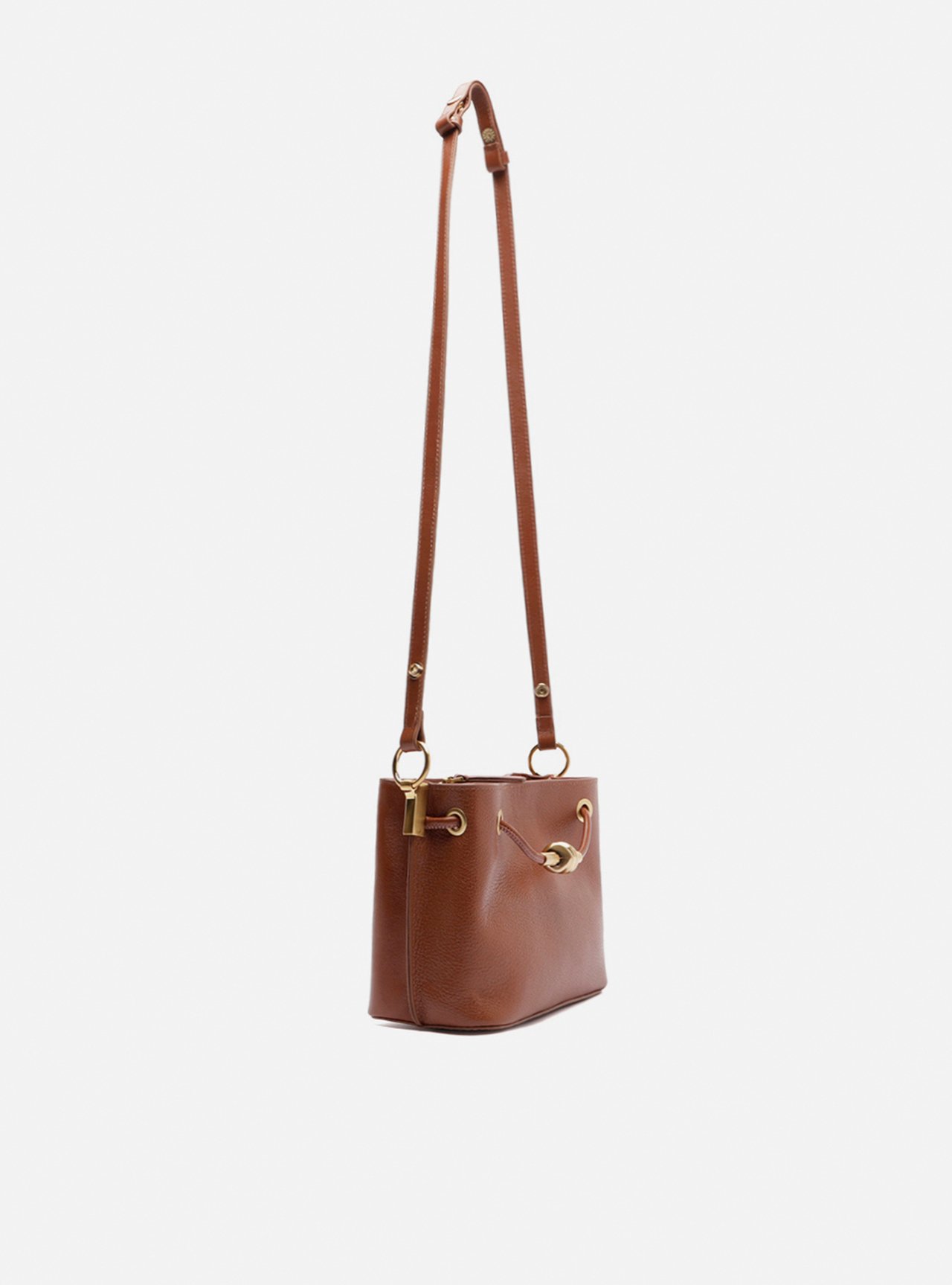 Bolsa Tiracolo Marrom Couro Helena Pequena — foto 5