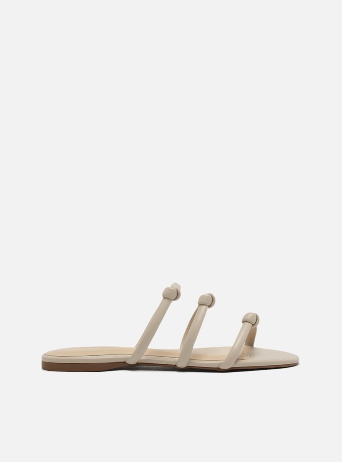 Sandália Rasteira Off-White Tiras Nós