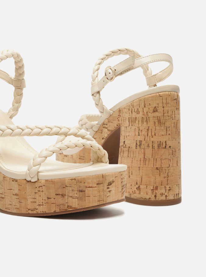 Sandália Meia Pata Off-White Cortiça