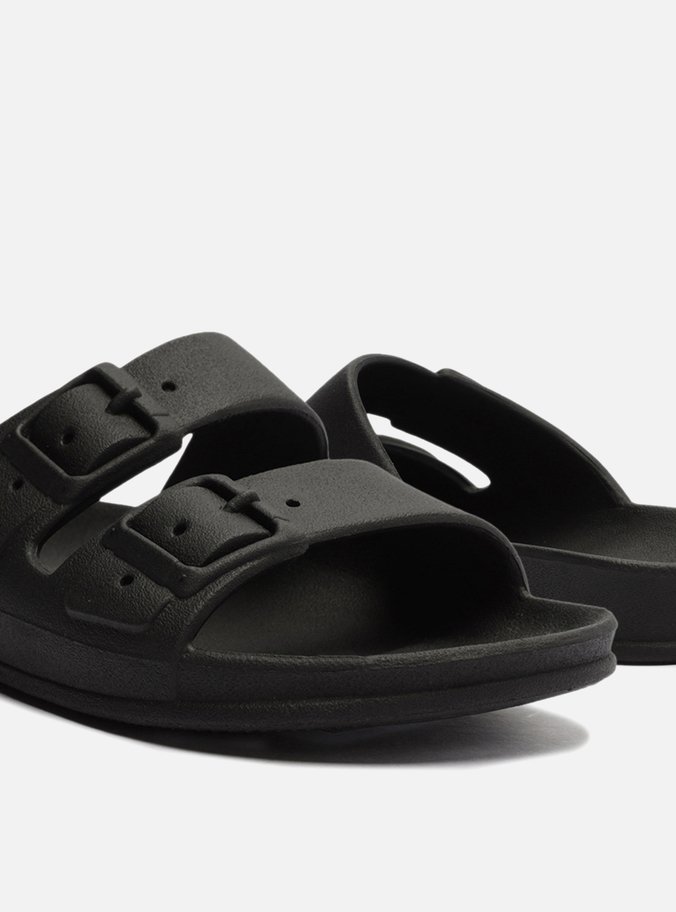 Chinelo Slide Preto Fivelas Brizza