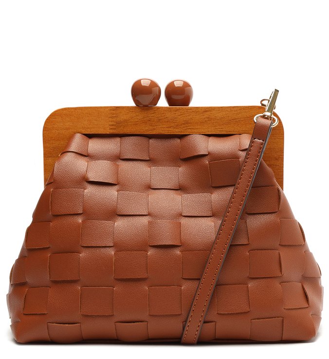 Clutch Marrom Tressê Pequena