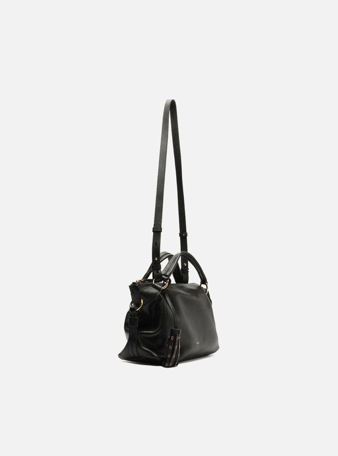 Bolsa Tote Preta Couro Pequena Barbicacho