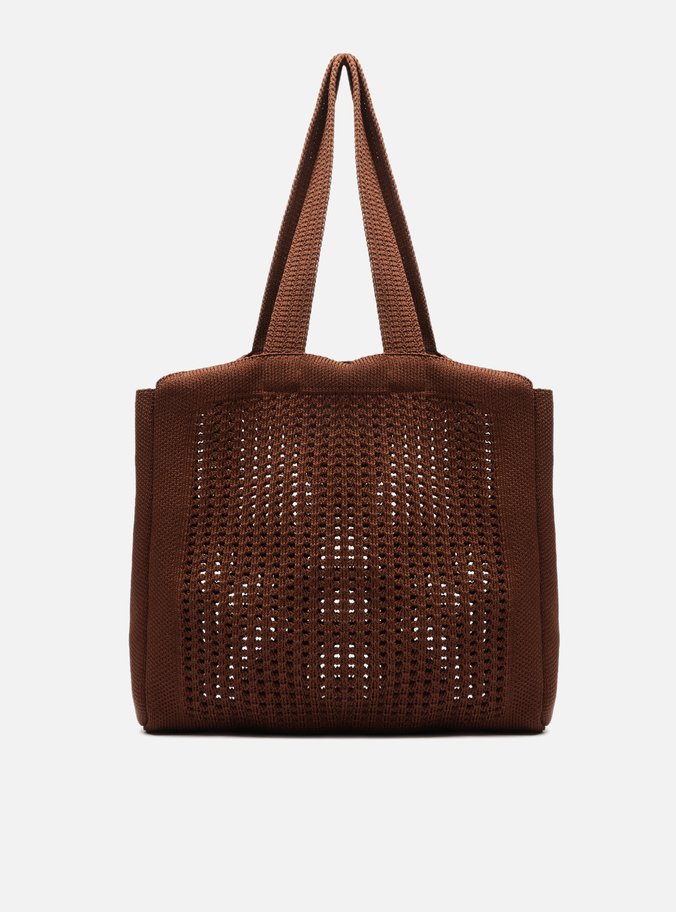 Bolsa Shopping Marrom Crochê Mônaco Grande