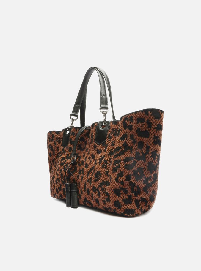 Bolsa Shopping Marrom Crochê Grande Onça