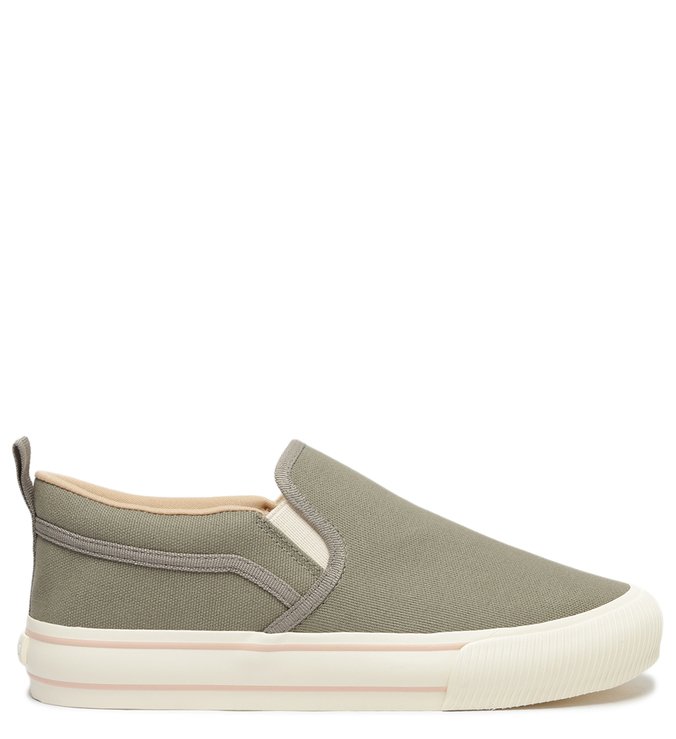 Slip On Cinza Lona Flatform