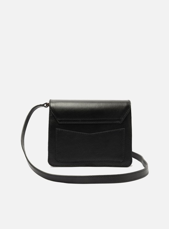 Bolsa Tiracolo Preta Couro Antonela Pequena