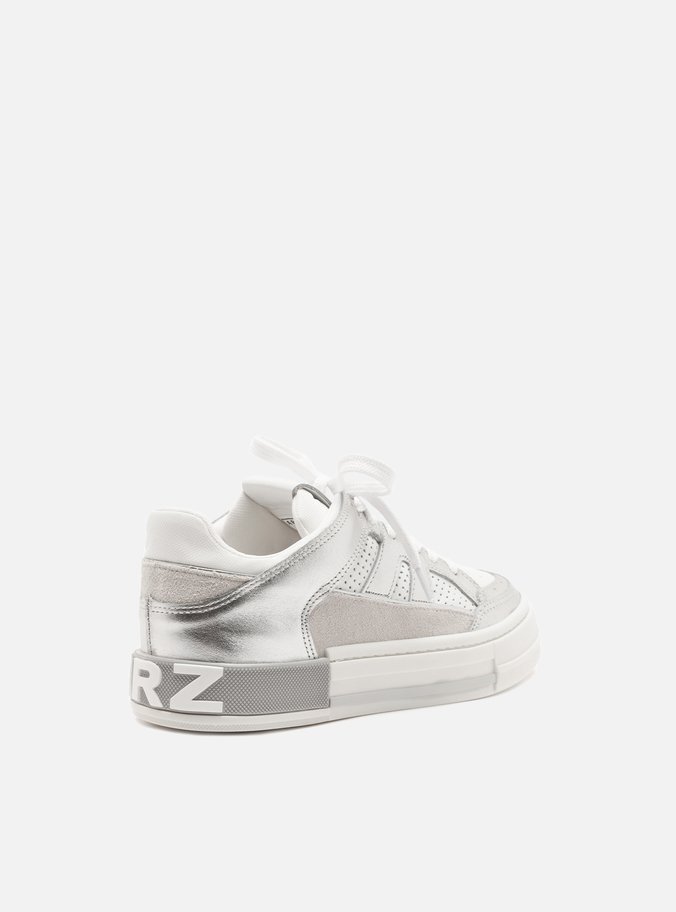 Tênis Prata Multimaterial Flatform Recortes