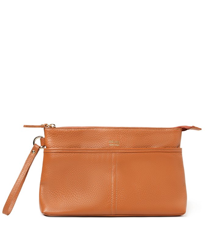 Necessaire Marrom Couro Pequena Monalisa