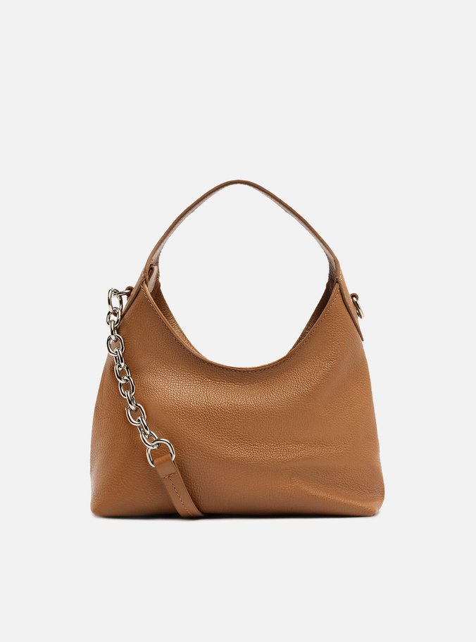 Bolsa Tiracolo Marrom Couro Média Alça Dupla