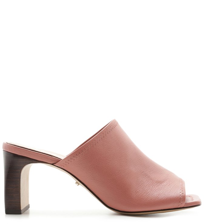 Mule Arezzo Touch Rosa  Couro Lady Blush