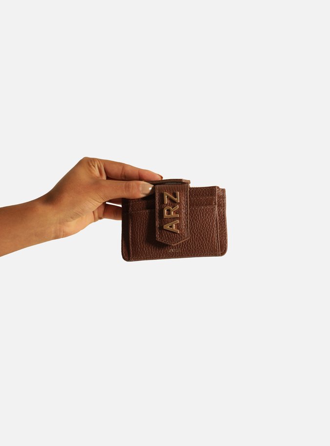 Porta-Cartões Marrom Couro Bolso ARZ