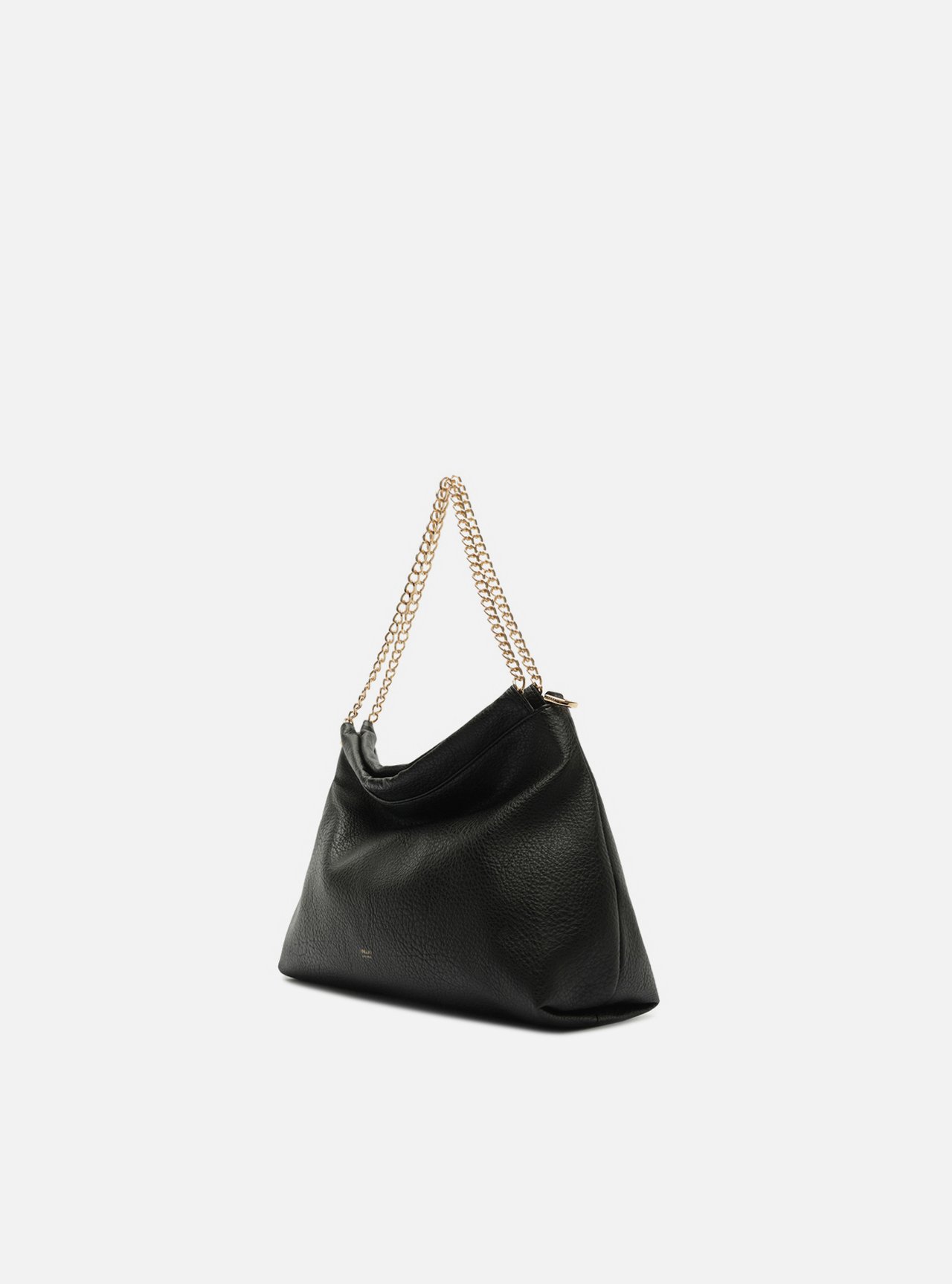 Bolsa Hobo Preta Média Alça Corrente — foto 2