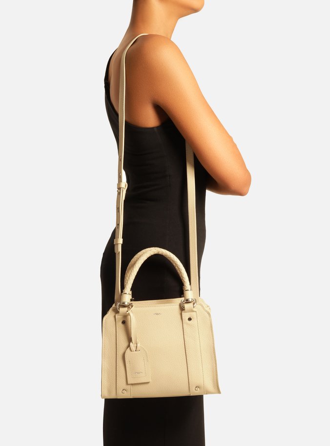 Bolsa Tote Bege Couro Piazza Média