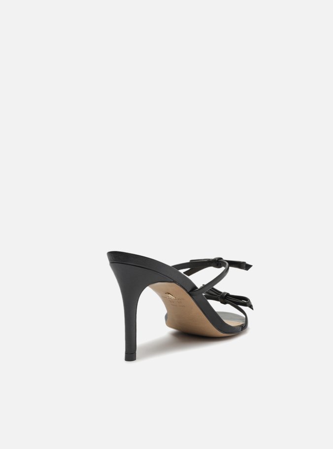 Sandália Preto Laços Salto Fino