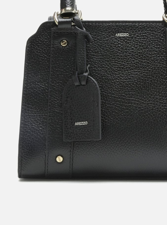 Bolsa Tote Couro Preta Piazza Média