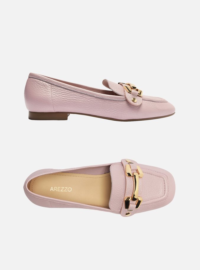 Loafer Rosa Couro Bridão Switch com Troca de Bridão