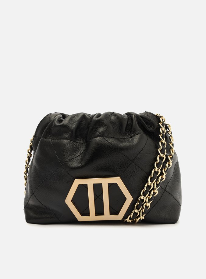 Bolsa Tiracolo Preta Couro Esther Pequena