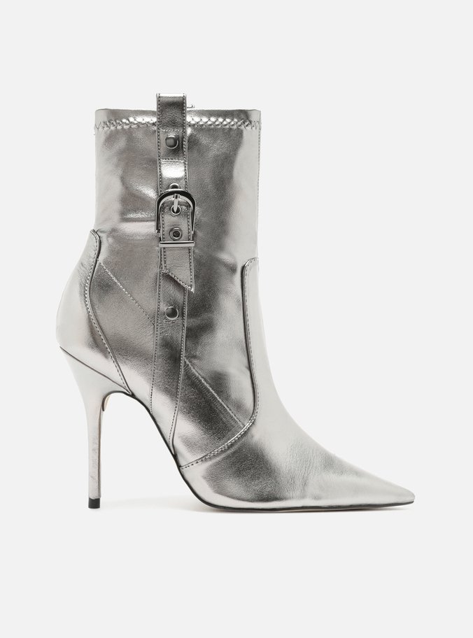 Bota Prata Salto Fino Alto 
