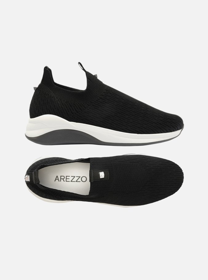 Tênis Slip On Preto Knit Studs