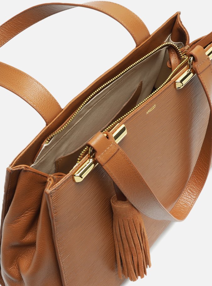 Bolsa Shopping Marrom Caramel Couro Grande Barbicacho