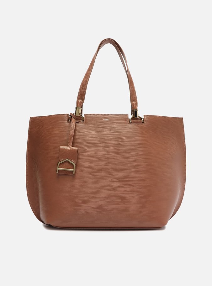 Bolsa Shopping Marrom Couro Abraccio Grande