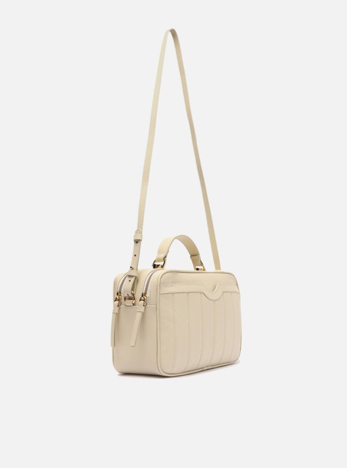 Bolsa Tiracolo Off-White Couro Francine Média Panacota