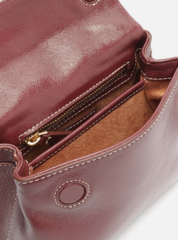Tiracolo Vermelha Couro Pequena Bag Charm Victória