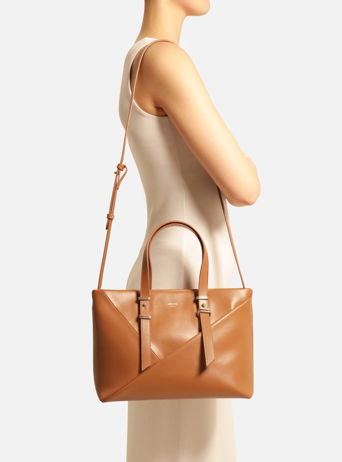 Bolsa Tote Marrom Giorno Média Recortes