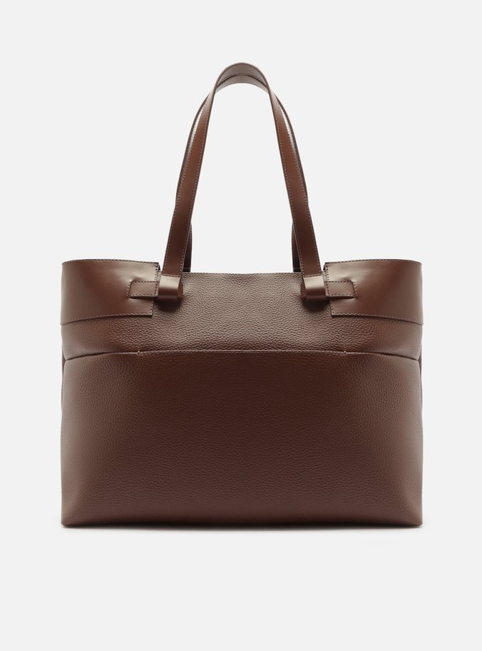 Bolsa Shopping Marrom Grande Tira Afivelada
