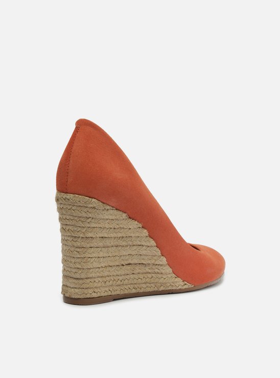 Scarpin Laranja Couro Soft Rum