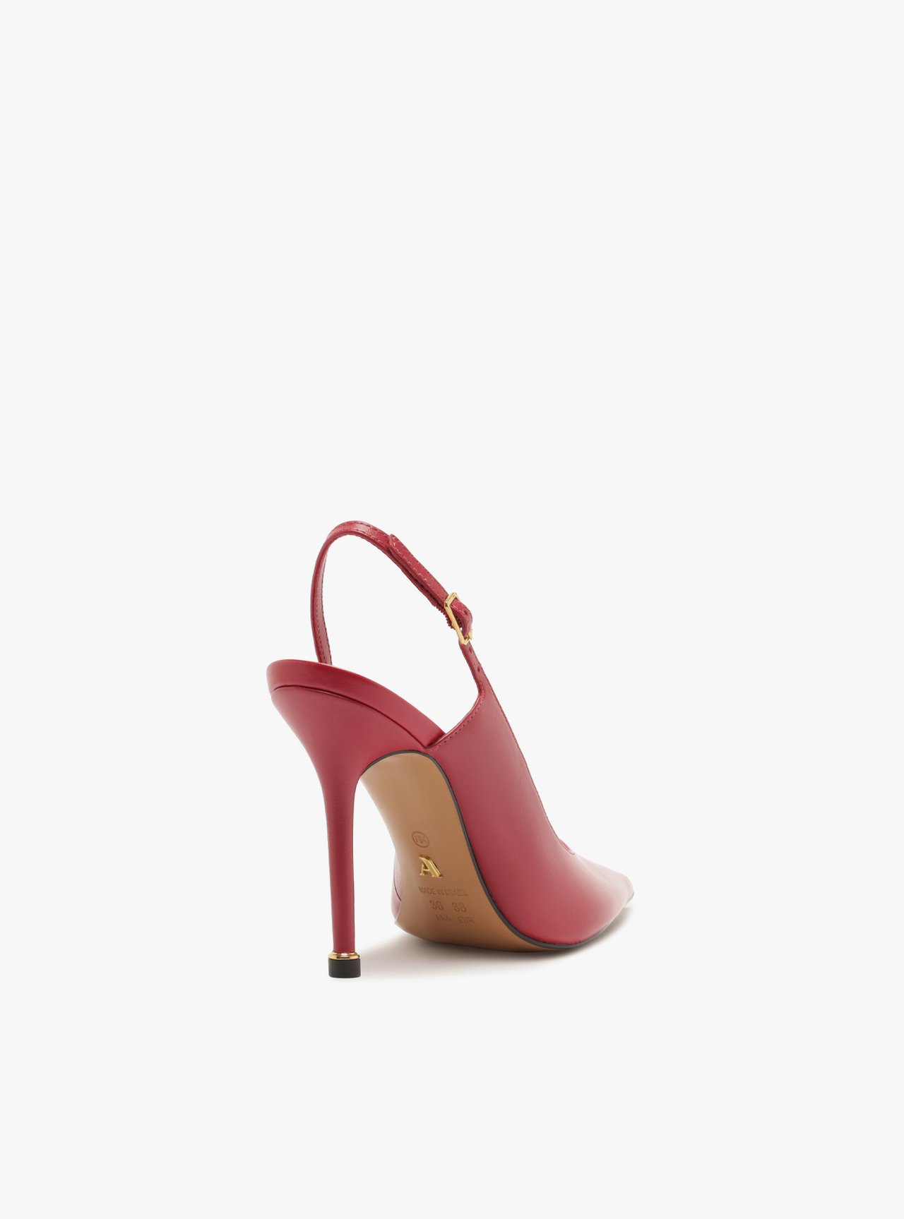 Scarpin Vermelho Couro Salto Fino Slingback — foto 3