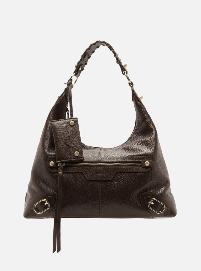 Bolsa Hobo Marrom Couro Média Alça Tressê