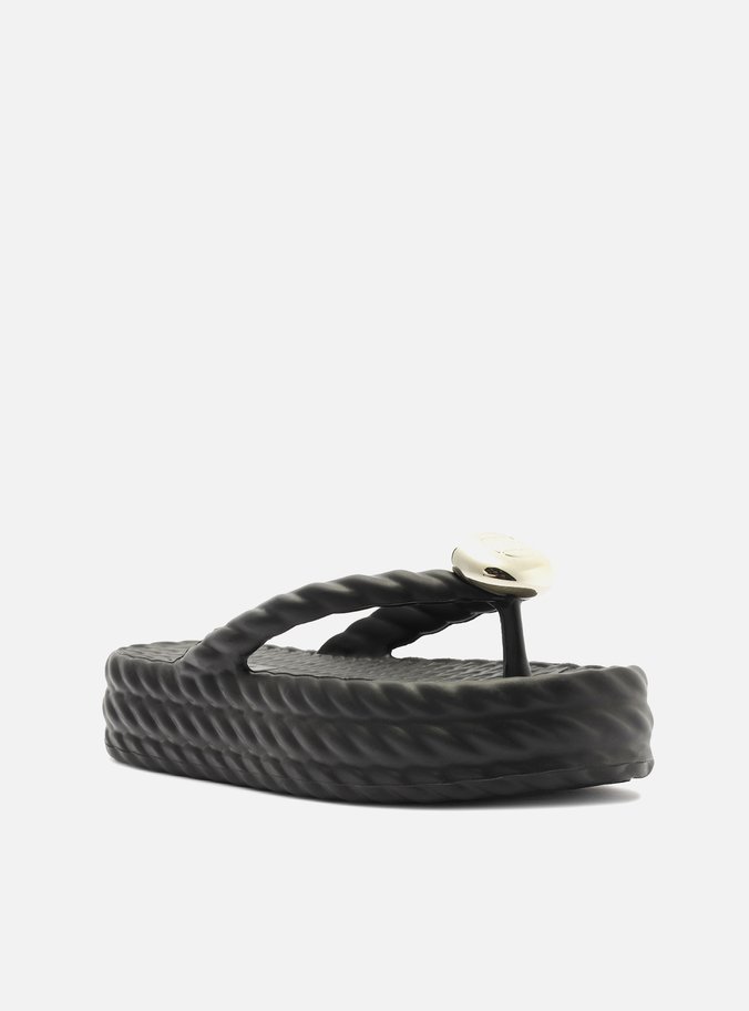Sandália Preta Flatform Marrocos Mid