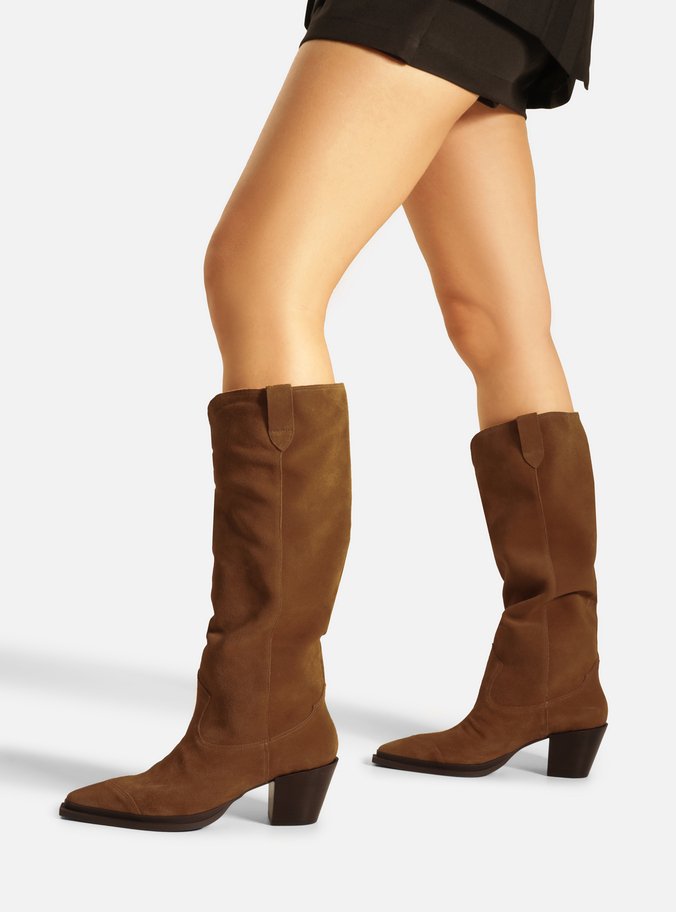 Bota Marrom Acamurçada Cano Longo Western