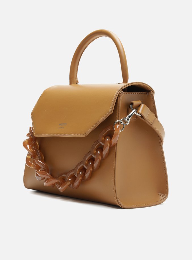 Bolsa Satchel Marrom Iara Média Translúcida