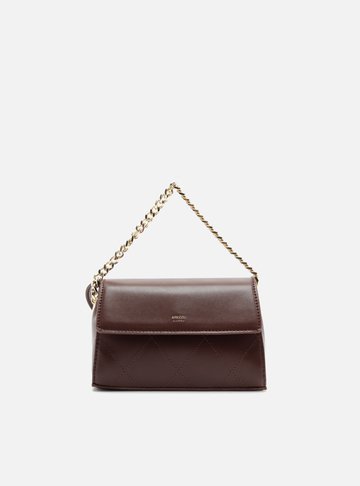 Bolsa Tiracolo Marrom Pequena Corrente Metal