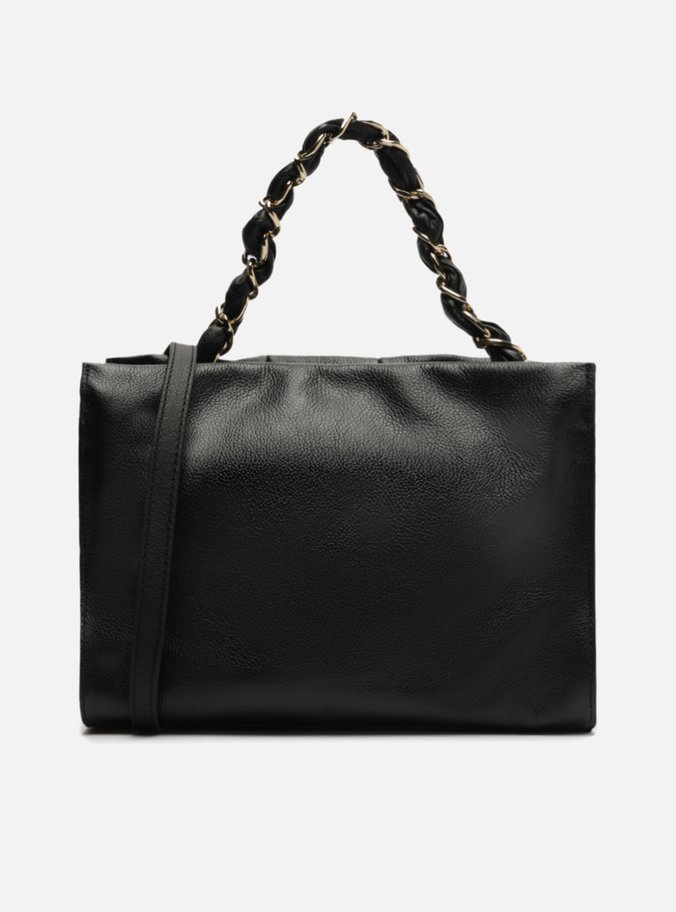 Bolsa Tote Preta Couro Milano Média