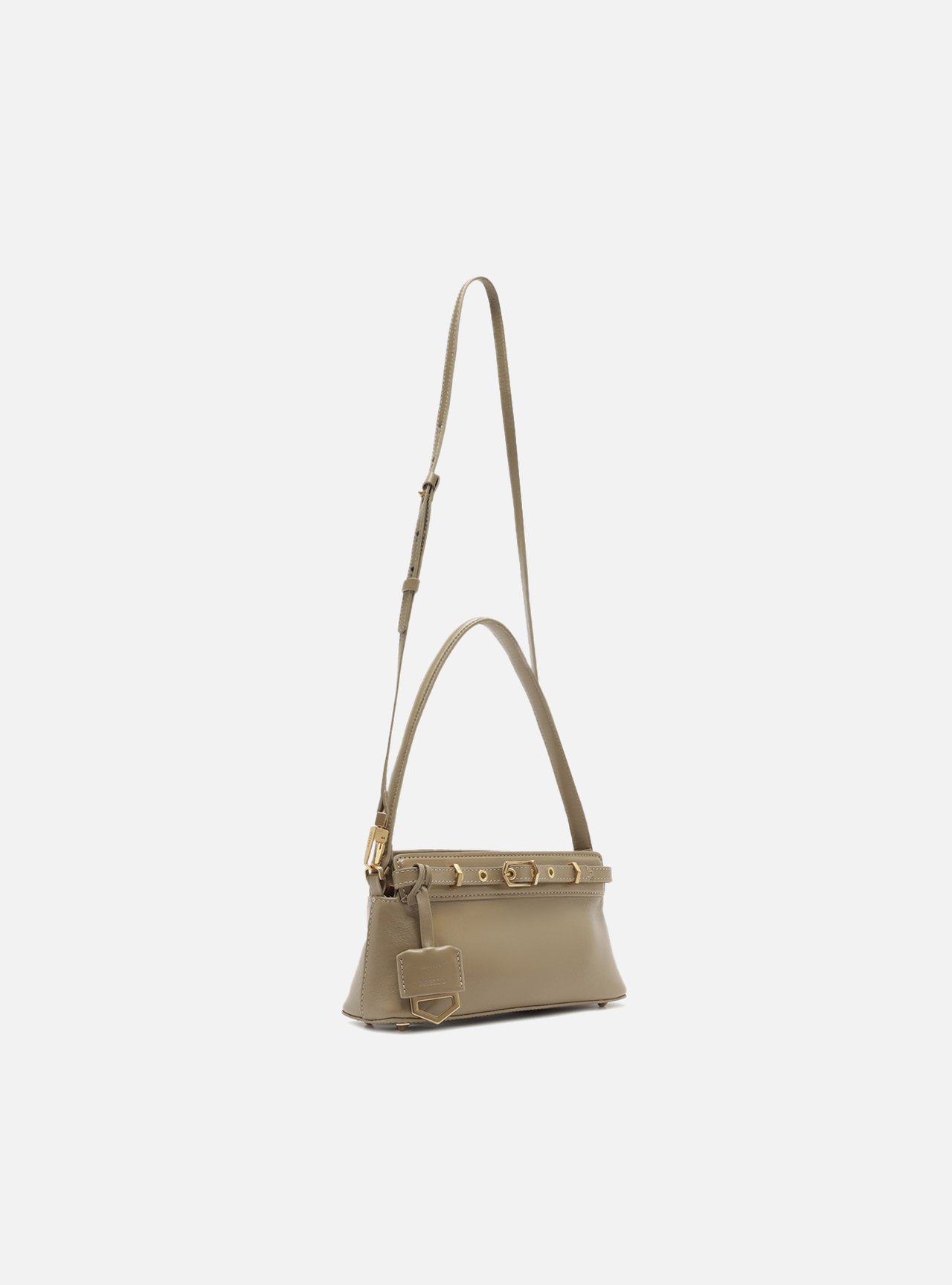 Bolsa Tiracolo Cinza Couro Pequena Victória — foto 5