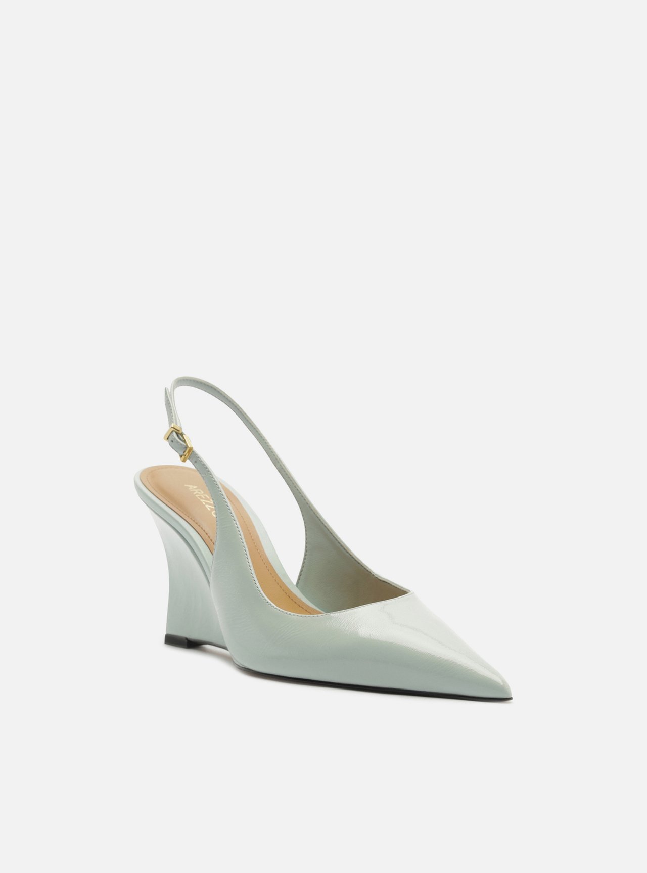 Scarpin Azul Couro Anabela Slingback — foto 2