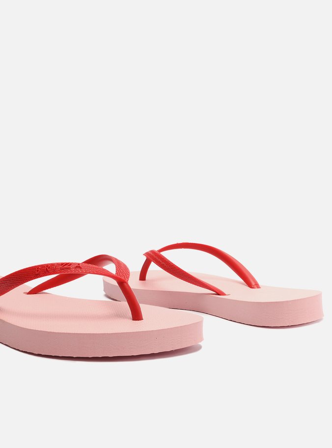 Chinelo de Dedo Multicolorido Tiras Finas Vermelho