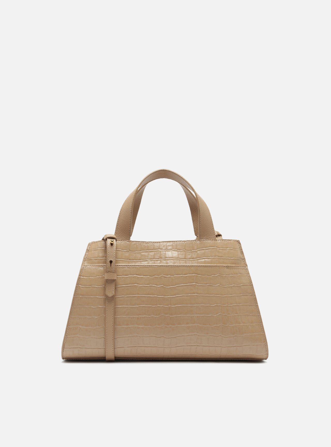 Bolsa Tote Bege Couro Croco Média Barbicacho — foto 3