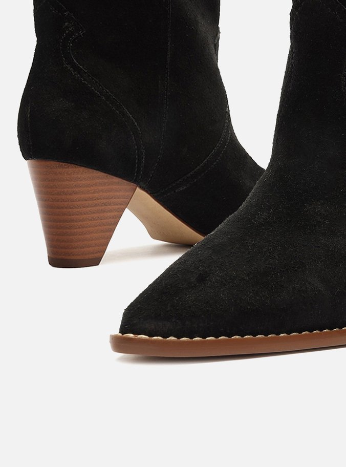 Bota Preta Camurcina Cano Curto Western