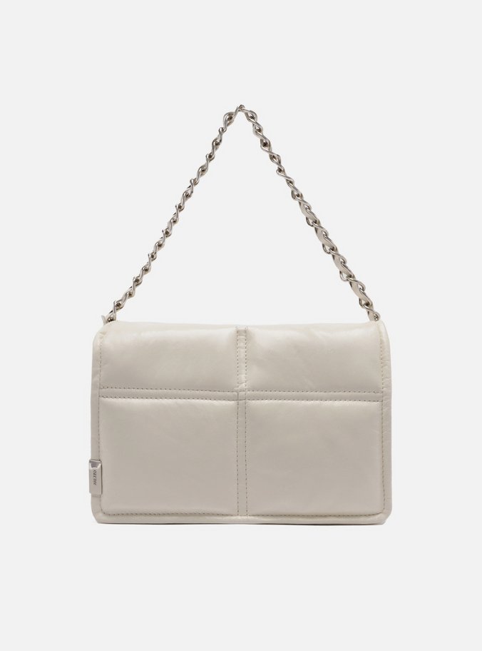Bolsa Tiracolo Branca Couro Puffy Média