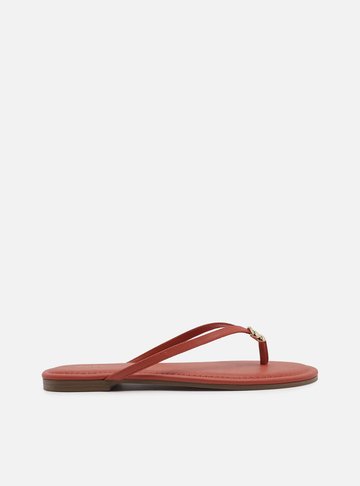 Rasteira Coral Tiras Flip Flop Metal
