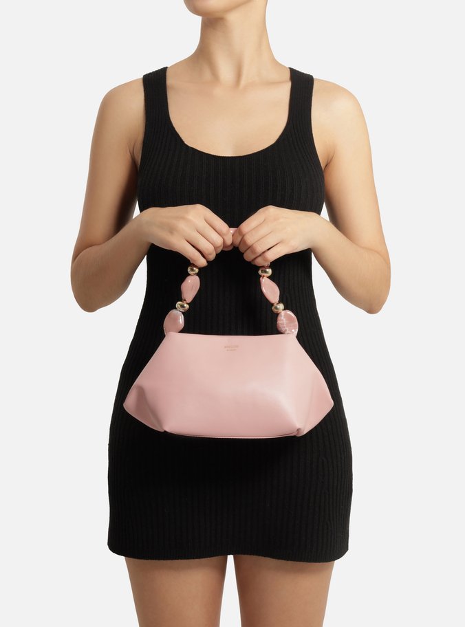 Bolsa Tote Rosa Média Alça Pedras