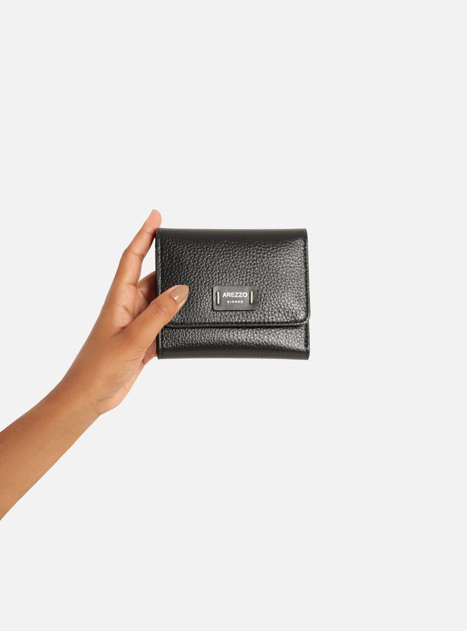 Carteira Preta Pequena Tag Metais