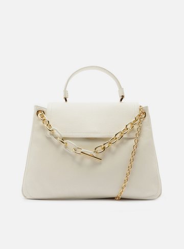 Bolsa Satchel Branca Couro Claire Grande