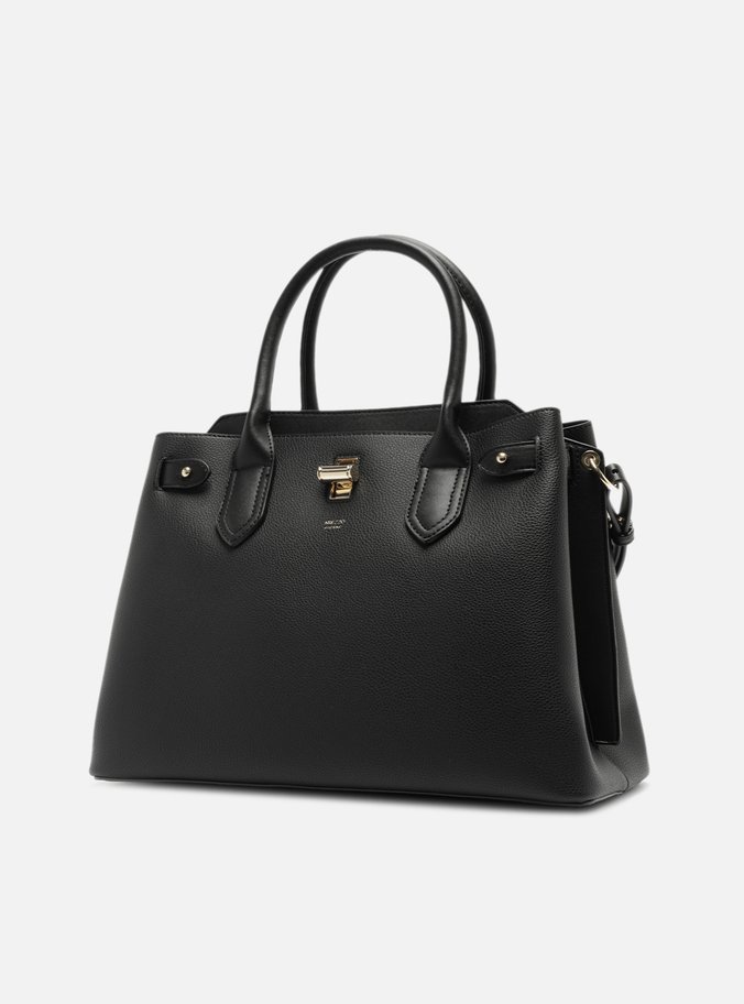 Bolsa Tote Preta Grande Encaixe Metal
