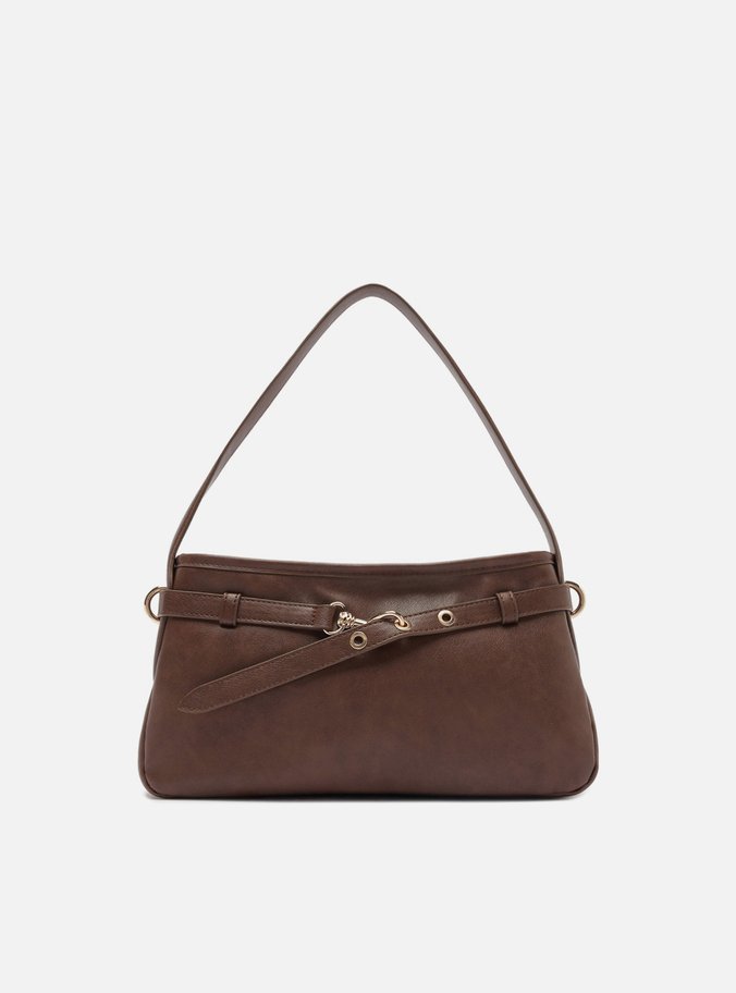 Bolsa Shoulder Marrom Média Metais